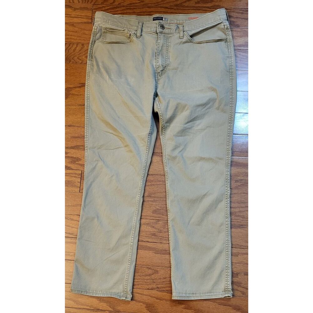 Dockers KHAKI Pants Men Straight Fit 36 x 28 Cotton Twill